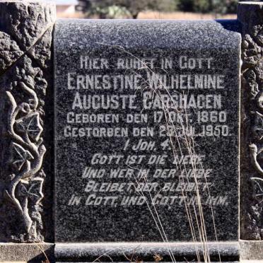 CARSHAGEN Ernestine Wilhelmine Auguste 1860-1950