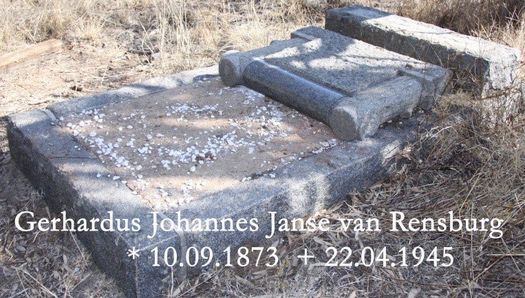 RENSBURG Gerhardus Johannes, Janse van 1873-1945