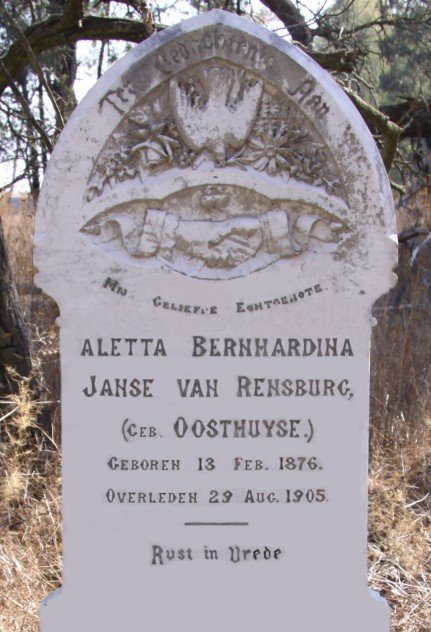 RENSBURG Aletta Bernhardina, Janse van nee OOSTHUYSE 1876-1905