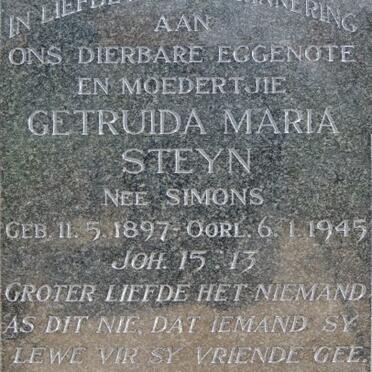 STEYN Getruida Maria nee SIMONS 1897-1945