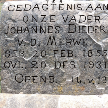 MERWE Johannes Diederik, v.d. 1855-1931 