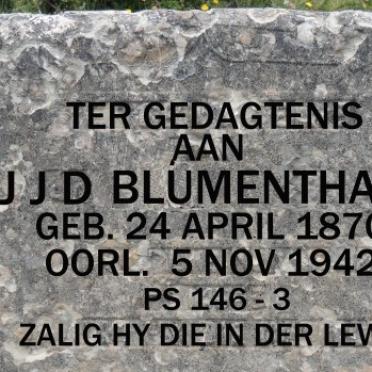 BLUMENTHAL J.J.D. 1870-1942 