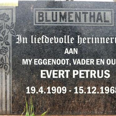 BLUMENTHAL Evert Petrus 1909-1968