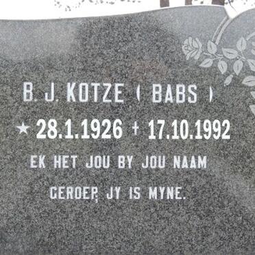 KOTZE B.J. 1926-1992 