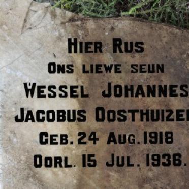 OOSTHUIZEN Wessel Johannes Jacobus 1918-1936 