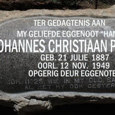 PIENAAR Johannes Christiaan 1887-1949