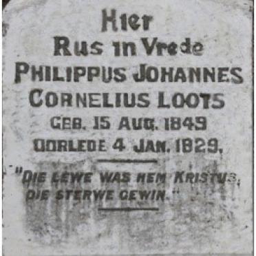 LOOTS Philippus Johannes Cornelius 1849-1929
