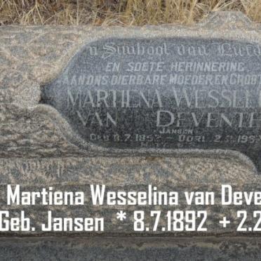DEVENTER Martiena Wesselina, van nee JANSEN 1892-1967