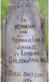 RENSBURG Hermanus Izak Johannes, J.v. 1896-1896