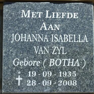 ZYL Johanna Isabella, van nee BOTHA 1935-2008