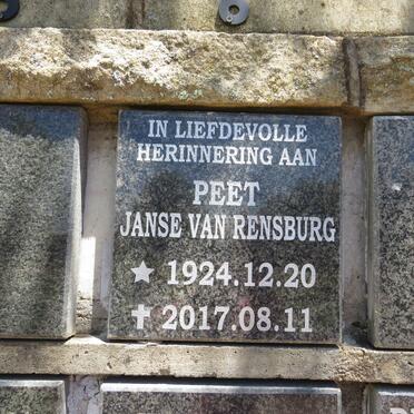 RENSBURG Peet, Janse van 1924-2017