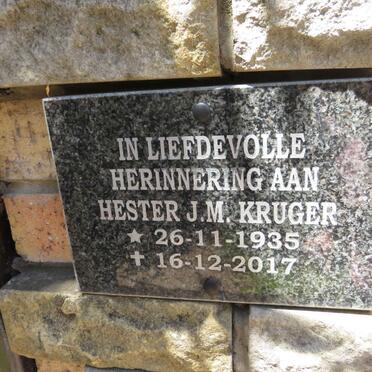 KRUGER Hester J.M. 1935-2017
