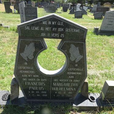 ? Francois Paulus 1920-1998 & Margaretha Wilhelmina 1915-2003