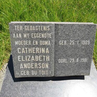 ANDERSON Catherina Elizabeth nee DU TOIT 1909-1981