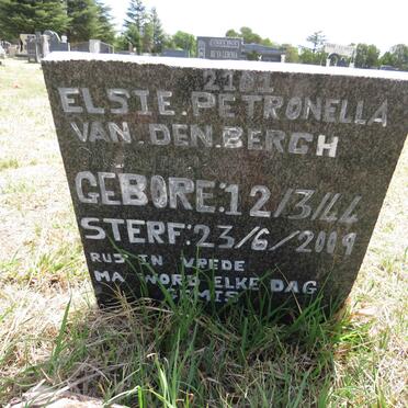 BERGH Elsie Petronella, van den 1944-2009