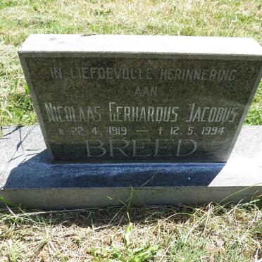 BREED Nicolaas Gerhardus Jacobus 1919-1994