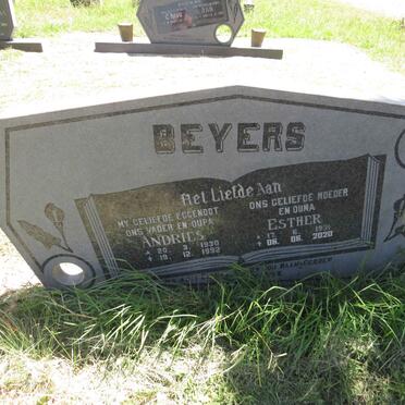BEYERS Andries 1930-1992 & Esther 1931-2020
