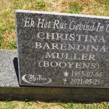 MULLER Christina Barendina nee BOOYENS 1955-2021 
