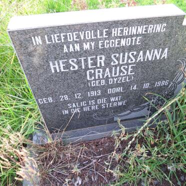 CRAUSE Hester Susanna nee DYZEL 1913-1986