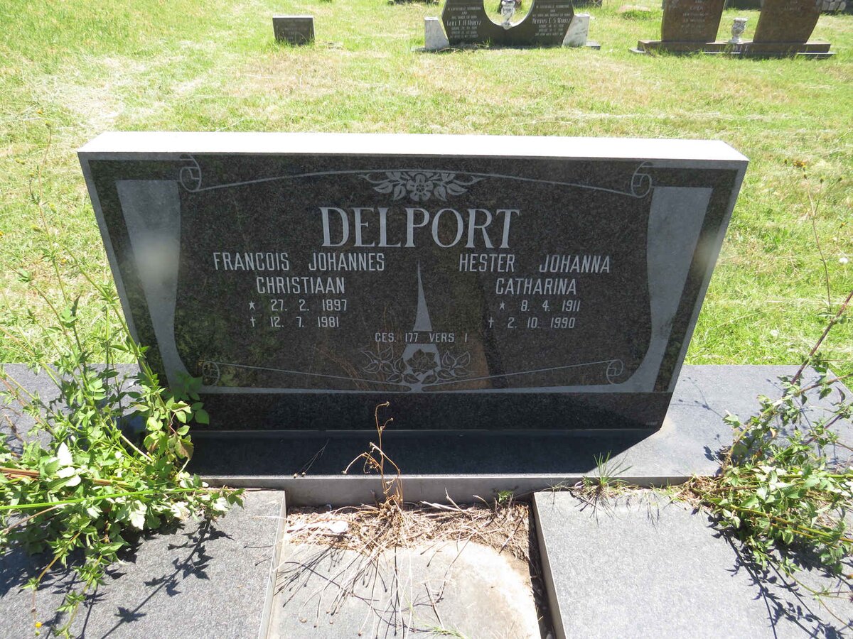 DELPORT Francois Johannes Christiaan 1897-1981 & Hester Johanna Catharina 1911-1990
