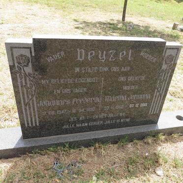 DEYZEL Johannes Frederik 1947-1998 & Martha Johanna 1950-2015