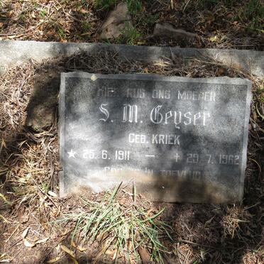 GEYSER S.M. nee KRIEK 1911-1962