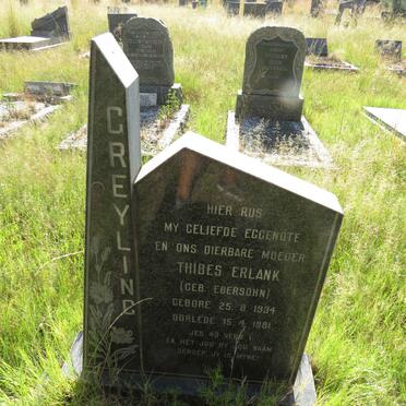 GREYLING Thibes Erlank nee EBERSOHN 1934-1981