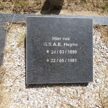 HEYNS G.S.A.E. 1899-1981