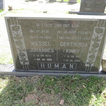 HUMAN Wessel Johannes 1924-2013 & Gertruida 1937-2003