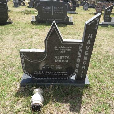 HAVENGA Aletta Maria 1921-2006