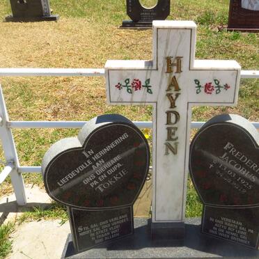 HAYDEN Frederik Jacobus 1925-2012 