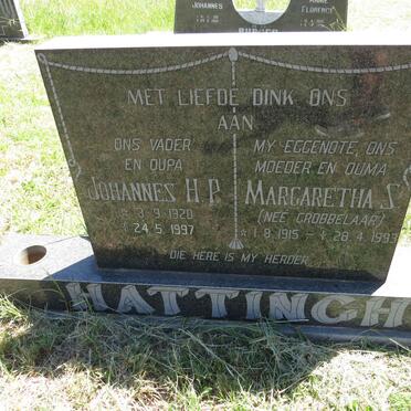 HATTINGH Johannes H.P. 1920-1997 & Margaretha S. GROBBELAAR 1915-1993