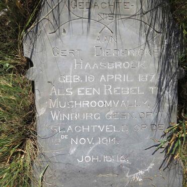 HAASBROEK Gert Diedericks 1879-1914