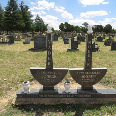 JONKER Jacobus Petrus 1921-2008 & Anna Elizabeth 1932-2009 