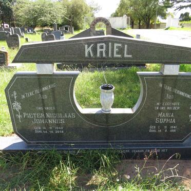 KRIEL Pieter Nicolaas Johannes 1940-2018 & Maria Sophia 1941-1991