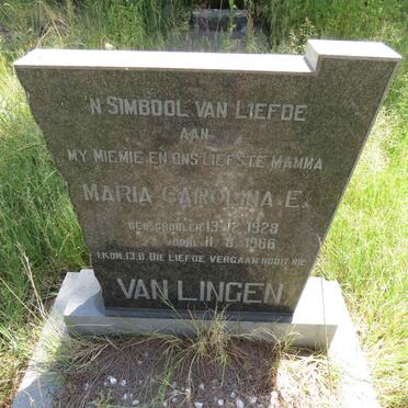 LINGEN Maria Carolina E., van nee GROBLER 1928-1966