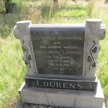 LOURENS Julia Minna nee VON DURING 1888-1959