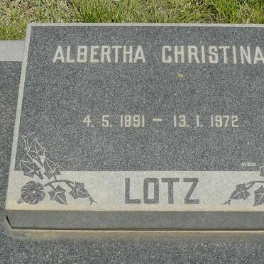 LOTZ Albertha Christina 1891-1972