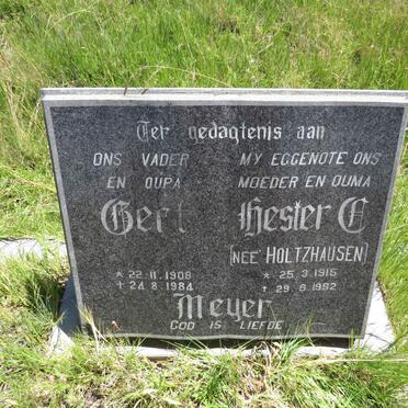 MEYER Gert 1908-1984 & Hester C. HOLTZHAUSEN 1915-1992