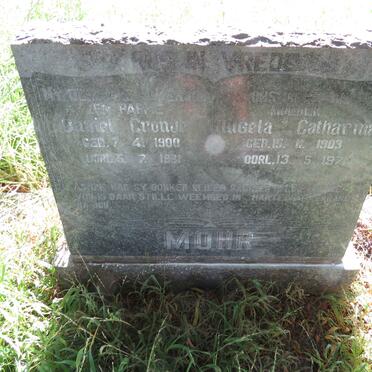 MOHR Daniel Cronje 1900-1961 & Angela Catharina 1903-1971