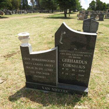 NIEKERK Gerhardus Cornelius, van 1974-2009