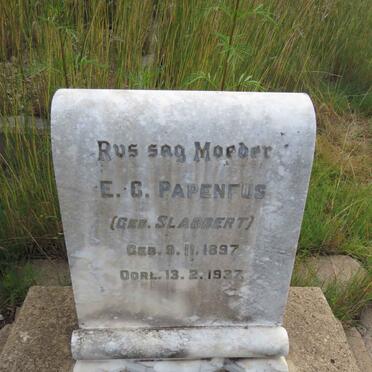 PAPENFUS E.C. nee SLABBERT 1897-1937