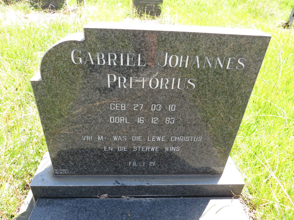 PRETORIUS Gabriel Johannes 1910-1983