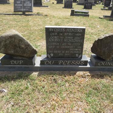 PLESSIS Andries Hendrik, du 1929-2010 & Johanna Wilhelmina Elizabeth VAN COLLER 1934-2022