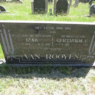 ROOYEN Izak, van 1920-1992 & Gertruida E. 1926-2004