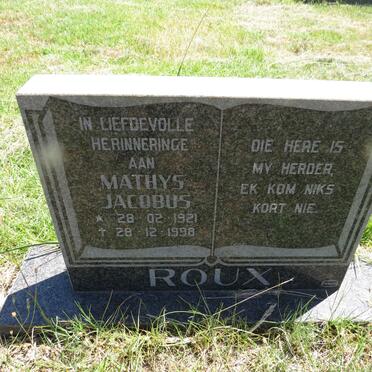 ROUX Mathys Jacobus 1921-1998