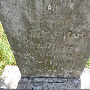 RENSBURG J.F., Janse v. nee EBERSHON 1849-1919 