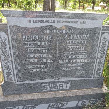 SWART Johannes Nicolaas 1871-1945 & Johanna Jacoba COMBRINK 1879-1948