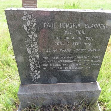 SLABBERT Paul Hendrik nee FICK 1887-1942