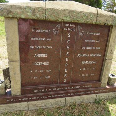 SCHEEPERS Andries Jozephus 1920-2003 & Johanna Hendrina Magdalena 1923-1999